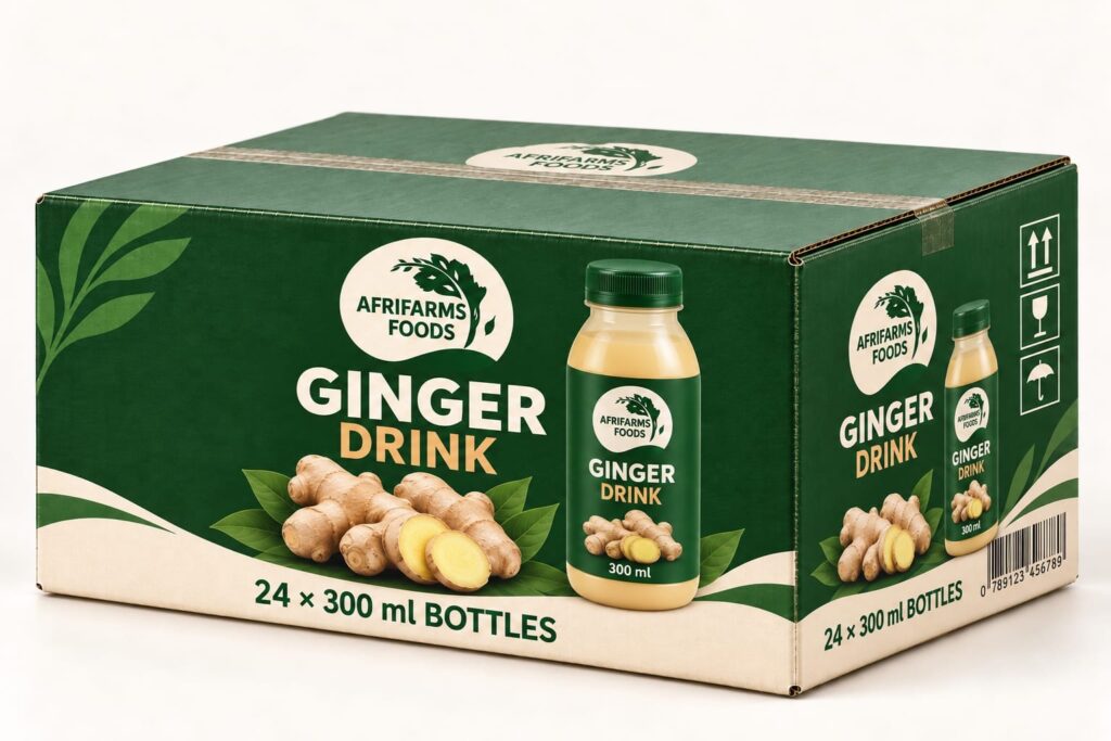 AfriFarms Foods Ginger Drink 24 × 300 ml | African Ginger Beverage