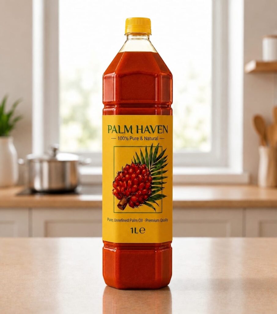 PALM HAVEN Palm Oil 1L | Premium Red Palm Cooking Oil